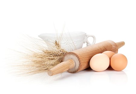 eggs milk - Baking ingredients and utensils. Isolated on white background Foto de stock - Super Valor sin royalties y Suscripción, Código: 400-07465187
