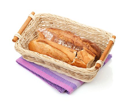 simsearch:400-04699541,k - Homemade french bread. Isolated on white background Foto de stock - Super Valor sin royalties y Suscripción, Código: 400-07465293