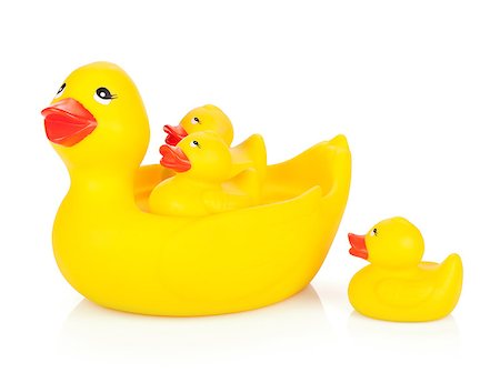 plastic bathtub - Rubber duck family. Isolated on white background Stock Photo - Budget Royalty-Free & Subscription, Code: 400-07465306