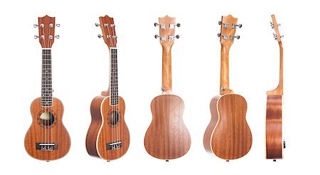 simsearch:400-07505739,k - Set of 5 ukulele guitars, studio shot isolated on white background Stock Photo - Budget Royalty-Free & Subscription, Code: 400-07465495