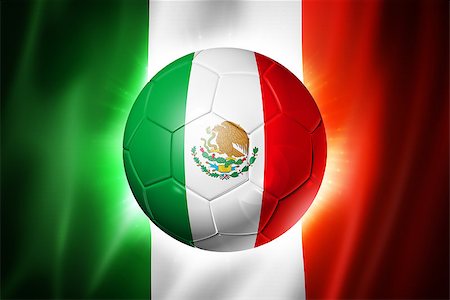 simsearch:400-08250314,k - 3D soccer ball with Mexico team flag, world football cup Brazil 2014 Stock Photo - Budget Royalty-Free & Subscription, Code: 400-07465718