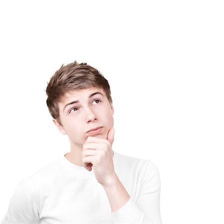 simsearch:400-04035704,k - Close-up portrait of a pensive young man Fotografie stock - Microstock e Abbonamento, Codice: 400-07465710