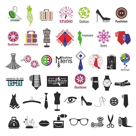 series of vector logos for clothing and fashion accessories Photographie de stock - Aubaine LD & Abonnement, Code: 400-07465792