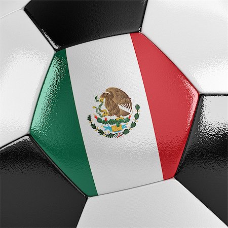 simsearch:400-07466044,k - Close up view of a soccer ball with the Mexican flag on it Stockbilder - Microstock & Abonnement, Bildnummer: 400-07466026