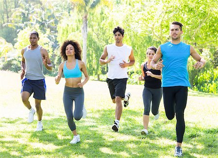 runner women group - Group of people running together for fitness in the park Stock Photo - Budget Royalty-Free & Subscription, Code: 400-07467595