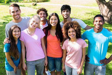 diversity in college campuses - Group portrait of happy university students standing together on campus Stock Photo - Budget Royalty-Free & Subscription, Code: 400-07467672