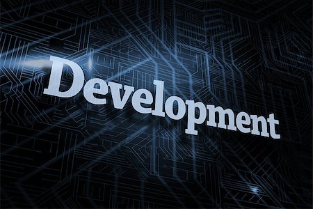 simsearch:6109-07601634,k - The word development against futuristic black and blue background Stock Photo - Budget Royalty-Free & Subscription, Code: 400-07468760