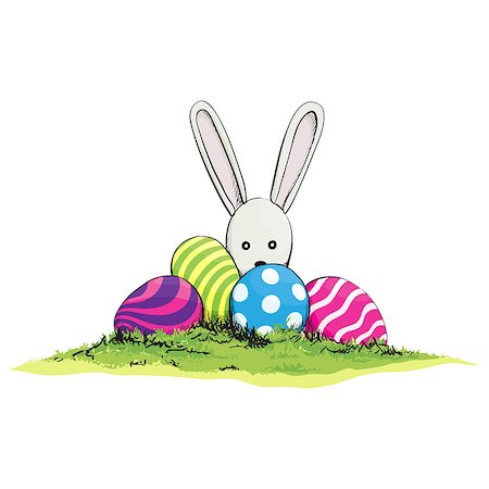 simsearch:400-07556485,k - Cute easter rabbit with egg on green grass Photographie de stock - Aubaine LD & Abonnement, Code: 400-07461567