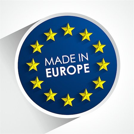 euro sign star - Made In Europe Badge vector illustration Photographie de stock - Aubaine LD & Abonnement, Code: 400-07461603