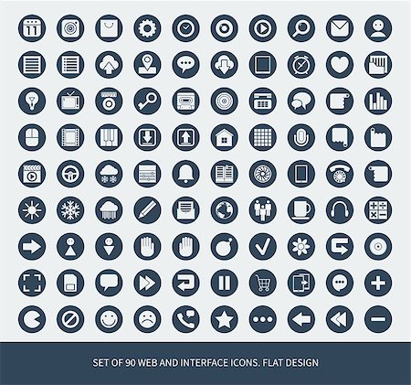 Set of 90 web and mobile icons for business, finance and communication Foto de stock - Royalty-Free Super Valor e Assinatura, Número: 400-07461730