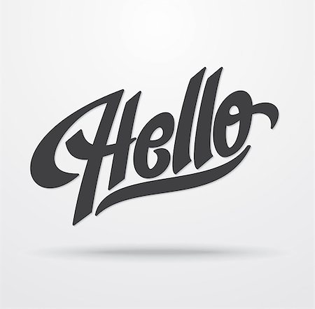 Hello hand lettering calligraphy Stock Photo - Budget Royalty-Free & Subscription, Code: 400-07461749