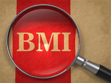 simsearch:400-08260357,k - BMI concept. Magnifying Glass on Old Paper with Red Vertical Line Background. Stock Photo - Budget Royalty-Free & Subscription, Code: 400-07461837