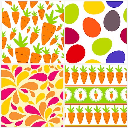 simsearch:400-09133678,k - Easter Seamless Pattern Background Set Vector Illustration Stock Photo - Budget Royalty-Free & Subscription, Code: 400-07462152