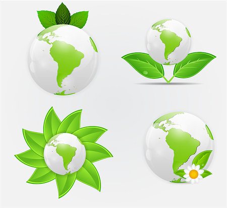 simsearch:400-04872735,k - Green eco planet concept vector illustration Stockbilder - Microstock & Abonnement, Bildnummer: 400-07462178