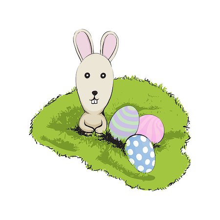 simsearch:400-07556485,k - Cute easter rabbit with egg on green grass Photographie de stock - Aubaine LD & Abonnement, Code: 400-07462274