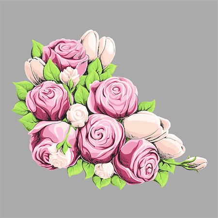 peony art - Bright floral background with peonies Stock Photo - Budget Royalty-Free & Subscription, Code: 400-07462276