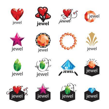 collection of modern vector logos jewelry Stock Photo - Budget Royalty-Free & Subscription, Code: 400-07462367