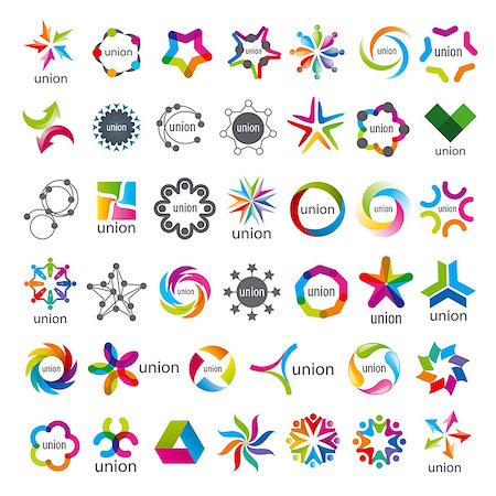 people icon illustrations - biggest collection of vector logos Union Stock Photo - Budget Royalty-Free & Subscription, Code: 400-07462363