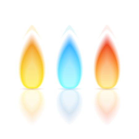 Flame of different colors with reflection on white background, vector eps10 illustration Stock Photo - Budget Royalty-Free & Subscription, Code: 400-07462586