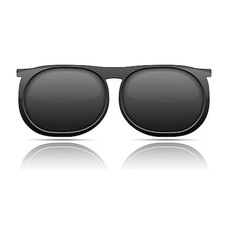 simsearch:400-04855630,k - Sunglasses with reflection on white background, vector eps10 illustration Foto de stock - Royalty-Free Super Valor e Assinatura, Número: 400-07462588