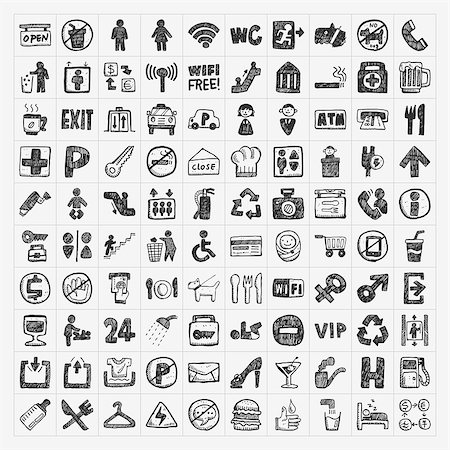 doodle public sign icon Stock Photo - Budget Royalty-Free & Subscription, Code: 400-07462697