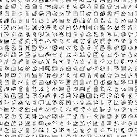 sketch arrows - seamless doodle network pattern Stock Photo - Budget Royalty-Free & Subscription, Code: 400-07462700