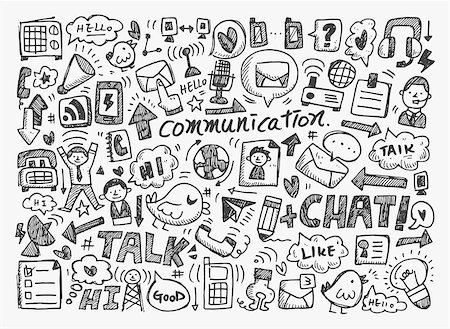 radio and television use of computer - doodle communication background Stock Photo - Budget Royalty-Free & Subscription, Code: 400-07462712
