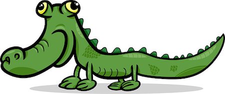 simsearch:400-07486756,k - Cartoon Illustration of Funny Crocodile or Lizard Reptile Animal Photographie de stock - Aubaine LD & Abonnement, Code: 400-07462745