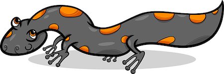 simsearch:400-07309630,k - Cartoon Illustration of Funny Salamander Amphibian Animal Photographie de stock - Aubaine LD & Abonnement, Code: 400-07462747