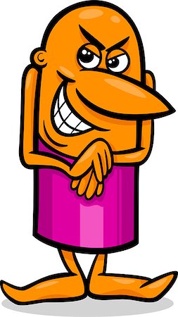 Cartoon Illustration of Funny Mischievous Guy Character Stock Photo - Budget Royalty-Free & Subscription, Code: 400-07462752