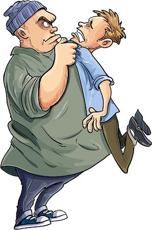 Cartoon Bully intimidating a man. Isolated Stock Photo - Budget Royalty-Free & Subscription, Code: 400-07462762