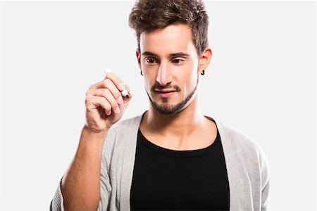 simsearch:400-05124201,k - Portrait of a handsome young man writing something on  glass board Stockbilder - Microstock & Abonnement, Bildnummer: 400-07462873