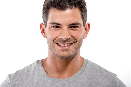Portrait of a handsome latin man smiling, isolated over a white background Stock Photo - Budget Royalty-Free & Subscription, Code: 400-07462900