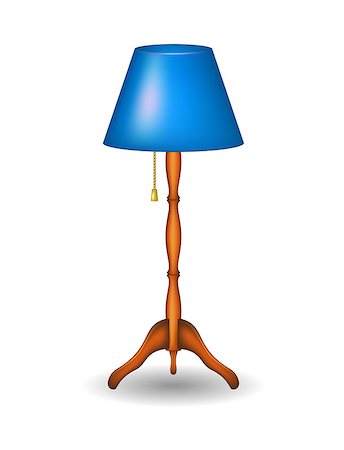 Stand lamp in retro design with shadow on white background Stock Photo - Budget Royalty-Free & Subscription, Code: 400-07463058
