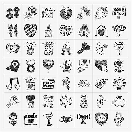 doodle Valentine's Day icon Photographie de stock - Aubaine LD & Abonnement, Code: 400-07463949