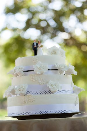 simsearch:400-04741437,k - Close-up of figurine couple on wedding cake at the park Stock Photo - Budget Royalty-Free & Subscription, Code: 400-07475355