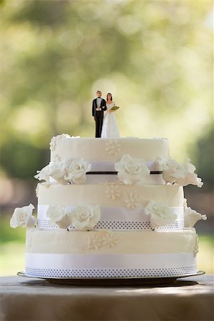 simsearch:400-04741437,k - Close-up of figurine couple on wedding cake at the park Stock Photo - Budget Royalty-Free & Subscription, Code: 400-07475362
