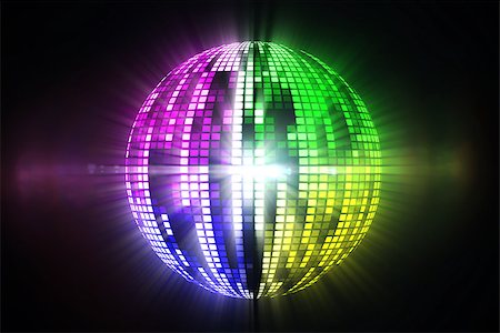 disco not people - Cool disco ball design on black background Stock Photo - Budget Royalty-Free & Subscription, Code: 400-07477039