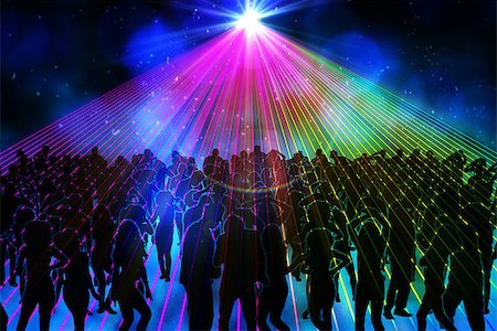 simsearch:400-07477109,k - Digitally generated nightclub with people dancing Stockbilder - Microstock & Abonnement, Bildnummer: 400-07477137