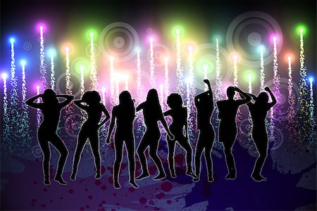 simsearch:400-07477109,k - Digitally generated nightlife background with people dancing Stockbilder - Microstock & Abonnement, Bildnummer: 400-07477178