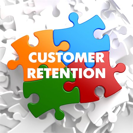 Customer Retention on Multicolor Puzzle on White Background. Stock Photo - Budget Royalty-Free & Subscription, Code: 400-07477244