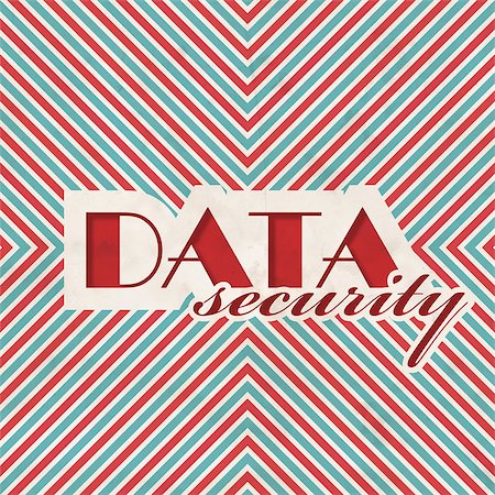 Data Security Concept on Red and Blue Striped Background. Vintage Concept in Flat Design. Stock Photo - Budget Royalty-Free & Subscription, Code: 400-07477264