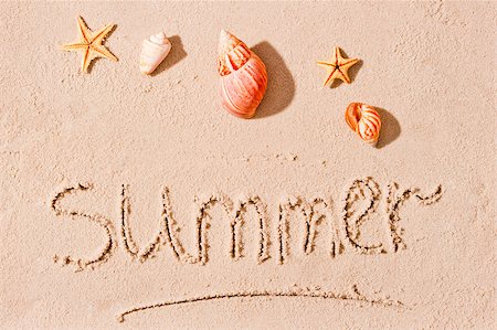 summer beach sea backgrounds - word summer in the sand and seashells Stock Photo - Budget Royalty-Free & Subscription, Code: 400-07477332