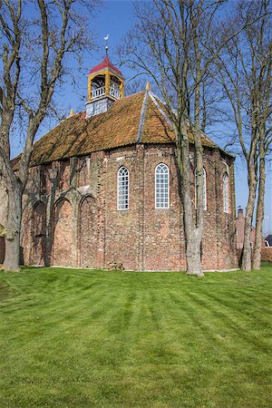 simsearch:400-08432432,k - Back of the church of Thesinge in the Netherlands Fotografie stock - Microstock e Abbonamento, Codice: 400-07477616
