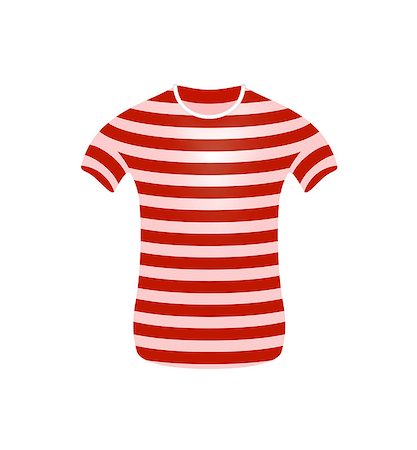 Striped t-shirt in red and white design on white background Stock Photo - Budget Royalty-Free & Subscription, Code: 400-07478035
