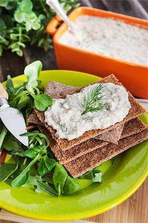 Fresh homemade herring creamy pate on a crispbread, ready to eat Stock Photo - Budget Royalty-Free & Subscription, Code: 400-07478041