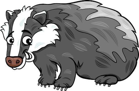 simsearch:400-07309629,k - Cartoon Illustration of Cute Badger Animal Photographie de stock - Aubaine LD & Abonnement, Code: 400-07478864