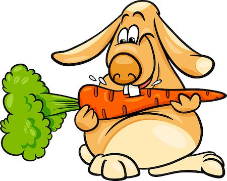 rabbit ears clipart - Cartoon Illustration of Cute Lop Eared Rabbit with Carrot Stock Photo - Budget Royalty-Free & Subscription, Code: 400-07478874