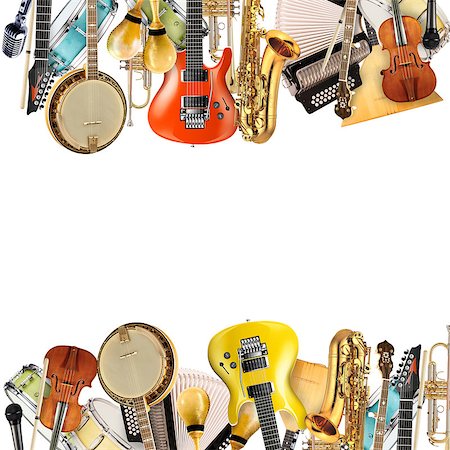 Musical instruments, orchestra or a collage of music Stock Photo - Budget Royalty-Free & Subscription, Code: 400-07479088