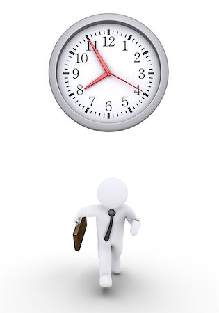 simsearch:400-07338104,k - Businessman is running and a round clock Stock Photo - Budget Royalty-Free & Subscription, Code: 400-07479299